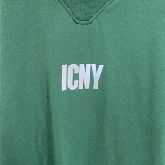 ICNY 3M Reflective Green Tshirt with stripes Sz L - Picture 2 of 6